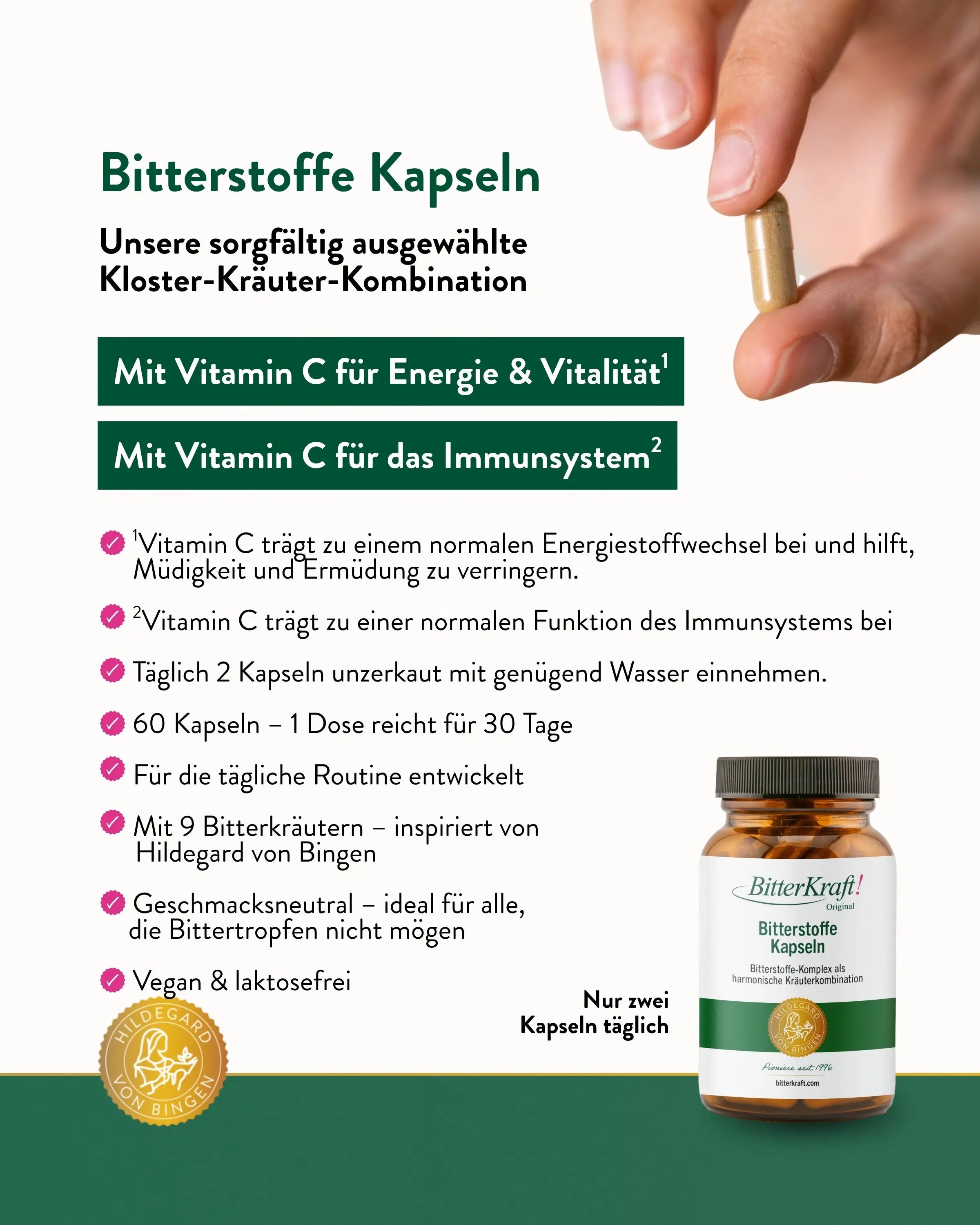 BitterKraft! Bitterstoffe Kapseln (60 Stück)
